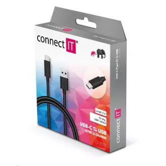 CONNECT IT Wirez USB-C (Type C) -> USB-A, USB 3.1 Gen 1, černá, 2 m CONNECT IT Wirez USB-C (Type C) -> USB-A, USB 3.1 Gen 1, černá, 2 m