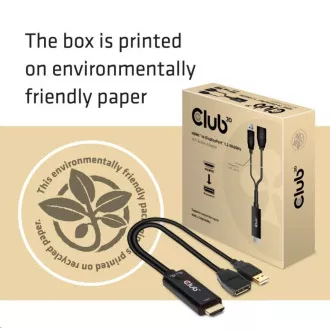 Club3D adaptér aktivní HDMI na DisplayPort 4K60Hz, M/F Club3D adaptér aktivní HDMI na DisplayPort 4K60Hz, M/F