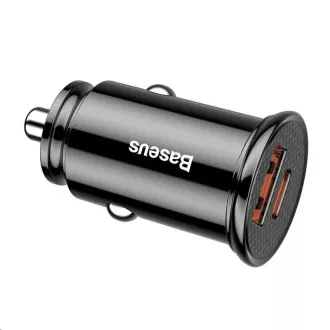 Baseus Circular Plastic nabíječka do auta 30W (PD3.0, QC4.0+ SCP AFC) černá Baseus Circular Plastic nabíječka do auta 30W (PD3.0, QC4.0+ SCP AFC) černá