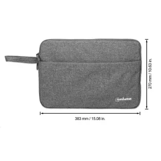 MANHATTAN Pouzdro Laptop Sleeve Seattle, Fits Widescreens Up To 14.5", 383 x 270 x 30 mm, šedá