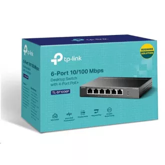 TP-Link switch TL-SF1006P (6x100Mb/s, 4xPoE+, 67W, fanless) TP-Link switch TL-SF1006P (6x100Mb/s, 4xPoE+, 67W, fanless)