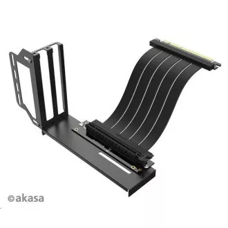 AKASA RISER BLACK PRO, Vertical GPU Holder + Premium PCIe 3.0 Riser cable