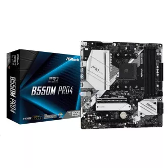 ASRock MB Sc AM4 B550M PRO4, AMD B550, 4xDDR4, HDMI, DP