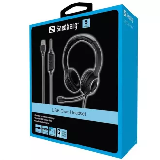 Sandberg náhlavní souprava Chat s mikrofonem, USB, stereo, černá Sandberg náhlavní souprava Chat s mikrofonem, USB, stereo, černá