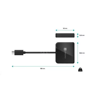 CONNECT IT USB-C hub, 3v1 (USB-C, USB-A, HDMI), externí, černý CONNECT IT USB-C hub, 3v1 (USB-C, USB-A, HDMI), externí, černý