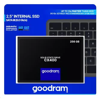 GOODRAM SSD CX400 Gen.2 256GB, SATA III, 2.5", (R:550/W:500MB/s) GOODRAM SSD CX400 Gen.2 256GB, SATA III, 2.5", (R:550/W:500MB/s)