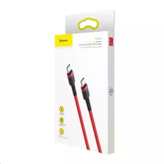 Baseus Cafule Series nabíjecí / datový kabel USB-C na USB-C PD2.0 60W Flash 1m, červená
