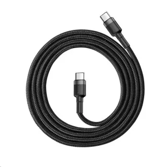 Baseus Cafule Series nabíjecí / datový kabel USB-C na USB-C PD2.0 60W Flash 1m, šedá-černá