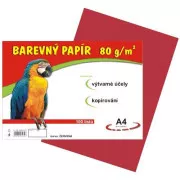 Papír pro výtvarku A4/80g červený 100 listů