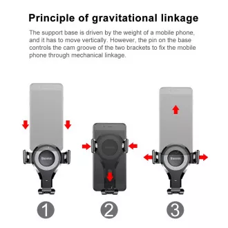 Baseus Osculum Type Gravity držák do auta (na palubní desku), černá-červená