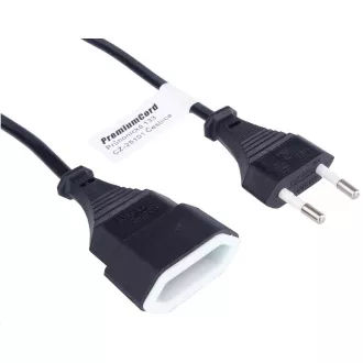 PREMIUMCORD Kabel síťový 230V, prodlužovací dvojvidlice, 3m PREMIUMCORD Kabel síťový 230V, prodlužovací dvojvidlice, 3m