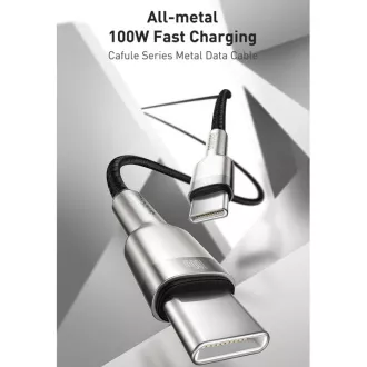 Baseus Cafule Series nabíjecí / datový kabel USB-C samec na USB-C samec s kovovými koncovkami 100W 1m, černá Baseus Cafule Series nabíjecí / datový kabel USB-C samec na USB-C samec s kovovými koncovkami 100W 1m, černá