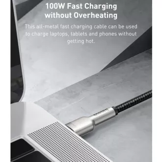 Baseus Cafule Series nabíjecí / datový kabel USB-C samec na USB-C samec s kovovými koncovkami 100W 1m, černá Baseus Cafule Series nabíjecí / datový kabel USB-C samec na USB-C samec s kovovými koncovkami 100W 1m, černá
