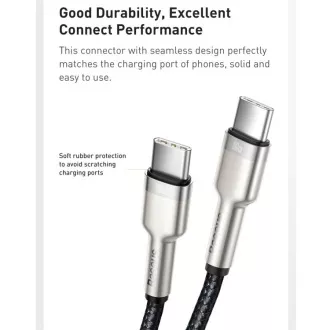 Baseus Cafule Series nabíjecí / datový kabel USB-C samec na USB-C samec s kovovými koncovkami 100W 1m, černá Baseus Cafule Series nabíjecí / datový kabel USB-C samec na USB-C samec s kovovými koncovkami 100W 1m, černá