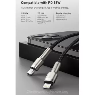 Baseus Cafule Series nabíjecí / datový kabel USB-C na Lightning PD 20W 1m, bílá Baseus Cafule Series nabíjecí / datový kabel USB-C na Lightning PD 20W 1m, bílá