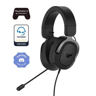ASUS sluchátka TUF Gaming H3 Gun Metal, Gaming Headset, černo-šedá ASUS sluchátka TUF Gaming H3 Gun Metal, Gaming Headset, černo-šedá