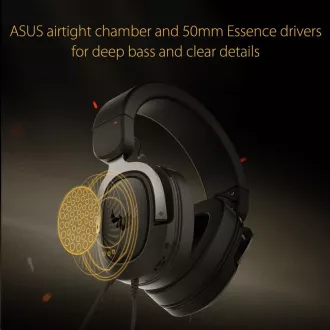ASUS sluchátka TUF Gaming H3 Gun Metal, Gaming Headset, černo-šedá ASUS sluchátka TUF Gaming H3 Gun Metal, Gaming Headset, černo-šedá