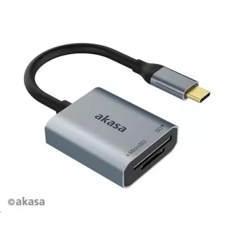 AKASA čtečka karet AK-CR-10BK (SD, microSD), externí, USB 3.2 Type-C AKASA čtečka karet AK-CR-10BK (SD, microSD), externí, USB 3.2 Type-C
