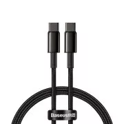 Baseus Tungsten Gold rychlonabíjecí / datový kabel USB-C na USB-C 100W 1m, černá