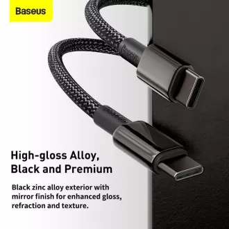 Baseus Tungsten Gold rychlonabíjecí / datový kabel USB-C na USB-C 100W 1m, černá Baseus Tungsten Gold rychlonabíjecí / datový kabel USB-C na USB-C 100W 1m, černá