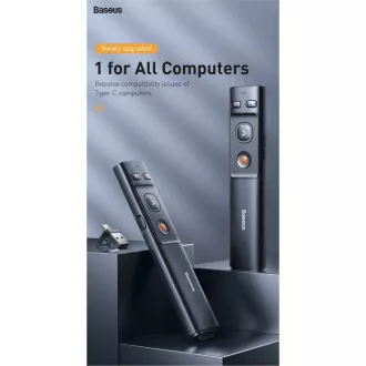 Baseus Orange dot laserové bezdrátové ukazovátko, šedá Baseus Orange dot laserové bezdrátové ukazovátko, šedá