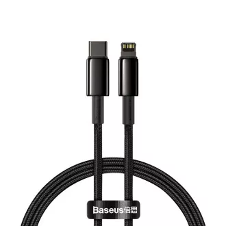 Baseus Tungsten Gold rychlonabíjecí / datový kabel USB-C na Lightning PD 20W 2m, černá Baseus Tungsten Gold rychlonabíjecí / datový kabel USB-C na Lightning PD 20W 2m, černá