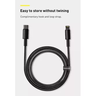 Baseus Tungsten Gold rychlonabíjecí / datový kabel USB-C na Lightning PD 20W 2m, černá Baseus Tungsten Gold rychlonabíjecí / datový kabel USB-C na Lightning PD 20W 2m, černá