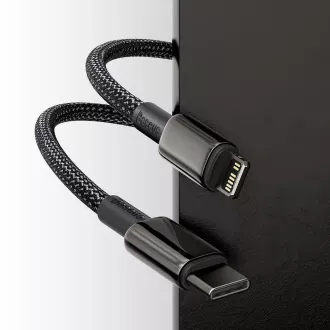 Baseus Tungsten Gold rychlonabíjecí / datový kabel USB-C na Lightning PD 20W 2m, černá Baseus Tungsten Gold rychlonabíjecí / datový kabel USB-C na Lightning PD 20W 2m, černá