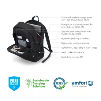 DICOTA Backpack BASE 13-14.1 Black DICOTA Backpack BASE 13-14.1 Black