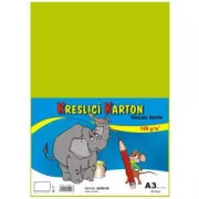 Kreslící karton A3/180g 50 listů sv. zelený