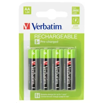 VERBATIM Nabíjecí baterie AA Premium 4-Pack 2500 mAh