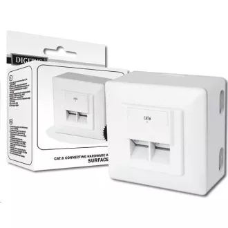 Zásuvka 2xRJ45 na omítku, STP Cat6 Zásuvka 2xRJ45 na omítku, STP Cat6
