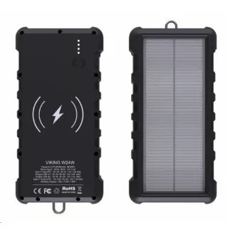 Viking solární outdoorová powerbanka W24W 24000 mAh, bezdrátové nabíjení Viking solární outdoorová powerbanka W24W 24000 mAh, bezdrátové nabíjení