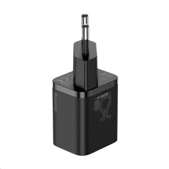 Baseus Super Si rychlonabíječka 1C 25W EU + kabel Type-C/Type-C 3A 1m černá