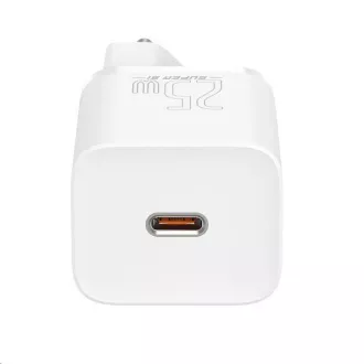 Baseus Super Si rychlonabíječka 1C 25W EU + kabel Type-C/Type-C 3A 1m bílá Baseus Super Si rychlonabíječka 1C 25W EU + kabel Type-C/Type-C 3A 1m bílá
