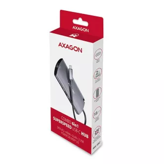 AXAGON HMC-6M2, USB 3.2 Gen 1 hub, porty 2x USB-A, HDMI, RJ-45 GLAN, SATA M.2 slot, PD 100W, kabel USB-C 18cm AXAGON HMC-6M2, USB 3.2 Gen 1 hub, porty 2x USB-A, HDMI, RJ-45 GLAN, SATA M.2 slot, PD 100W, kabel USB-C 18cm
