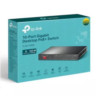 TP-Link CCTV switch TL-SG1210MP (8xGbE, 1xGbE uplink, 1xGbE/SFP combo uplink, 8x PoE+, 123W, fanless) TP-Link CCTV switch TL-SG1210MP (8xGbE, 1xGbE uplink, 1xGbE/SFP combo uplink, 8x PoE+, 123W, fanless)