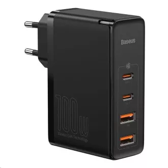 Baseus GaN2 Pro rychlonabíjecí adaptér 2x Type-C + 2x USB-A 100W černá Baseus GaN2 Pro rychlonabíjecí adaptér 2x Type-C + 2x USB-A 100W černá