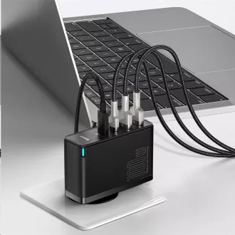 Baseus GaN2 Pro rychlonabíjecí adaptér 2x Type-C + 2x USB-A 100W černá Baseus GaN2 Pro rychlonabíjecí adaptér 2x Type-C + 2x USB-A 100W černá