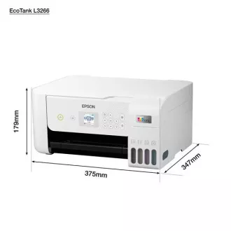 EPSON tiskárna ink EcoTank L3266, 3v1, A4, 1440x5760dpi, 33ppm, USB, Wi-Fi, bílá