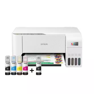 EPSON tiskárna ink EcoTank L3256, 3v1, A4, 1440x5760dpi, 33ppm, USB, Wi-Fi, bílá