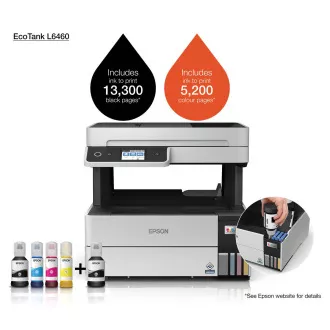 EPSON tiskárna ink EcoTank L6460, 3v1, A4, 1200x4800dpi, 37ppm, USB, Duplex, Záruka 5 let po registraci zdarma EPSON tiskárna ink EcoTank L6460, 3v1, A4, 1200x4800dpi, 37ppm, USB, Duplex, Záruka 5 let po registraci zdarma