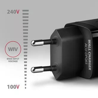 AXAGON ACU-DPQ65, GaN nabíječka do sítě 65W, 3x port (USB-A + dual USB-C), PD3.0/QC4+/PPS/Apple, černá AXAGON ACU-DPQ65, GaN nabíječka do sítě 65W, 3x port (USB-A + dual USB-C), PD3.0/QC4+/PPS/Apple, černá