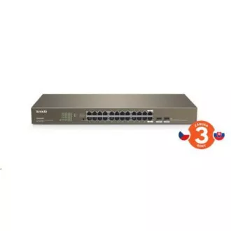 Tenda TEG1024F - 22-port Gigabit Ethernet Switch + 2x Combo SFP/RJ45, 10/100/1000 Mbps, Fanless, Rackmount, Kov - Rozbalené Tenda TEG1024F - 22-port Gigabit Ethernet Switch + 2x Combo SFP/RJ45, 10/100/1000 Mbps, Fanless, Rackmount, Kov - Rozbalené