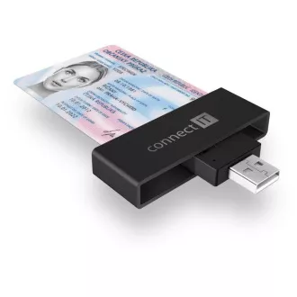 CONNECT IT USB čtečka eObčanek a čipových karet, černá CONNECT IT USB čtečka eObčanek a čipových karet, černá