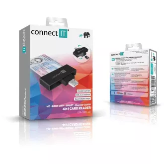 CONNECT IT USB čtečka eObčanek a čipových karet, černá CONNECT IT USB čtečka eObčanek a čipových karet, černá
