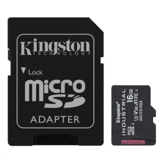Kingston MicroSDHC karta 16GB Industrial C10 A1 pSLC Card + SD Adapter Kingston MicroSDHC karta 16GB Industrial C10 A1 pSLC Card + SD Adapter