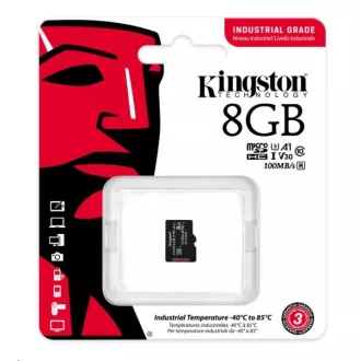 Kingston MicroSDHC karta 8GB Industrial C10 A1 pSLC Card Single Pack