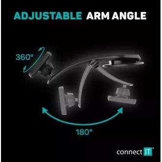 CONNECT IT univerzální magnetický držák do auta InCarz ArmAngle, 4 magnety, karbonový