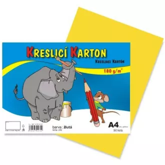 Kreslící karton A4/180g 50 listů žlutý Kreslící karton A4/180g 50 listů žlutý